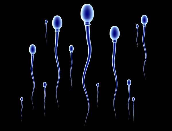 Sperm attack - nötr mavi — Stok fotoğraf