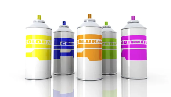 Colore bombole aerosol — Foto Stock