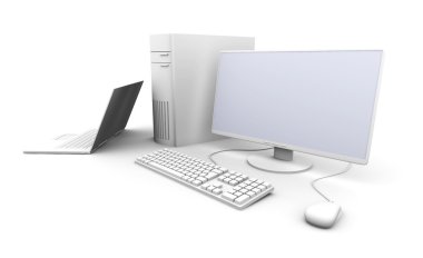 Laptop and Desktop PC clipart