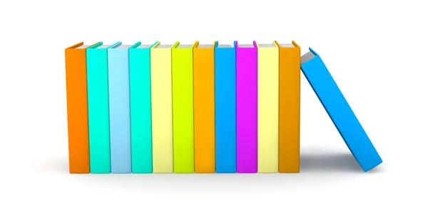 Wiersz kolorowych książek — Zdjęcie stockowe