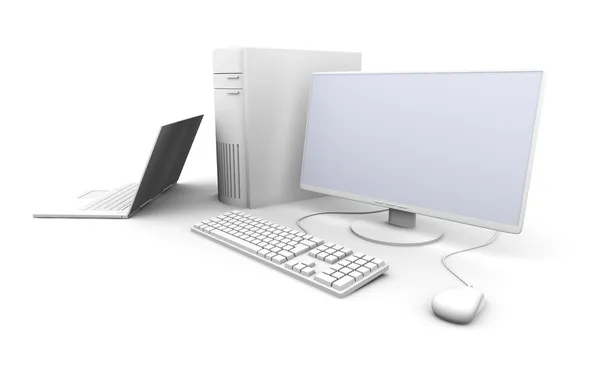 Laptop och desktopen pc — Stockfoto