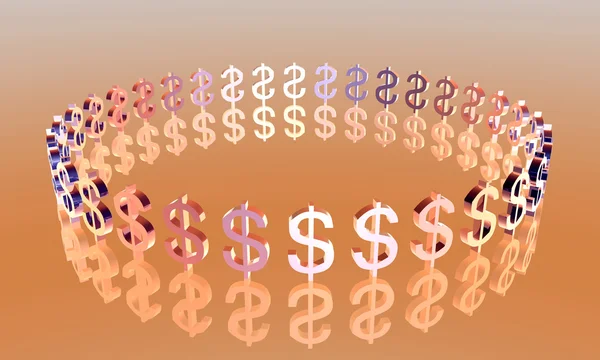 Dollar Circle - metal — Stock Photo, Image