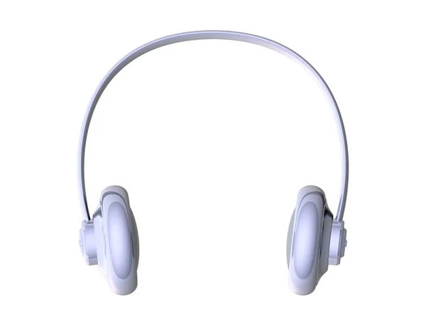 Silver Headphones — Stock Photo, Image