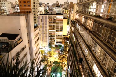 Sao Paulo at night clipart