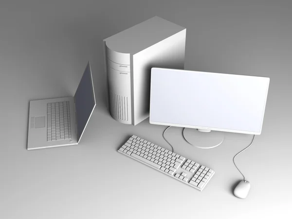 Laptop και desktop pc — Φωτογραφία Αρχείου