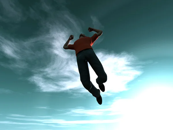 Springen naar de hemel — Stockfoto
