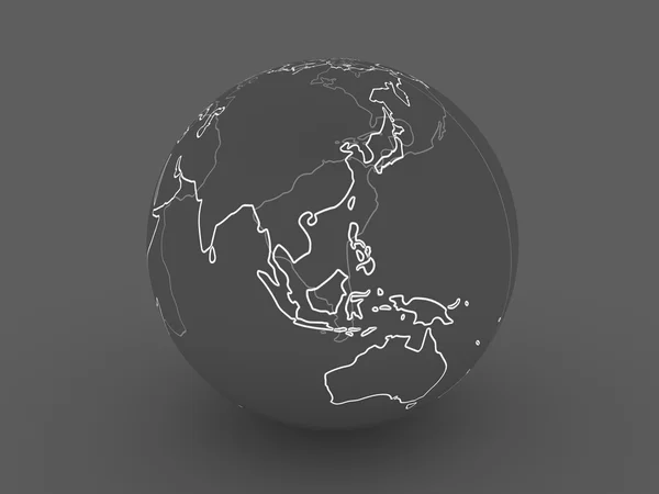 Dark Globe - Asia — Stock Photo, Image