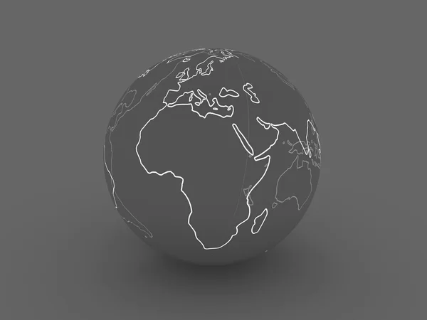Temné globe - Evropa, Afrika — Stock fotografie