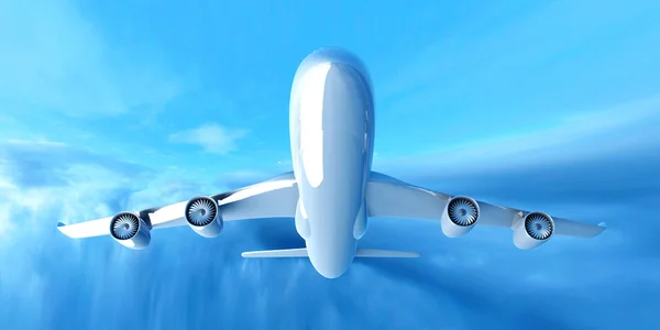 Letadlo na obloze — Stock fotografie