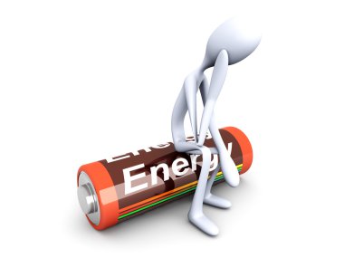 Sitting on a Battery clipart