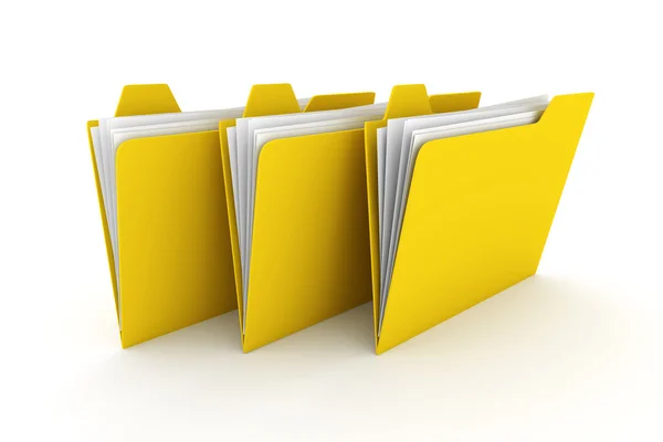 Trzy foldery — Zdjęcie stockowe