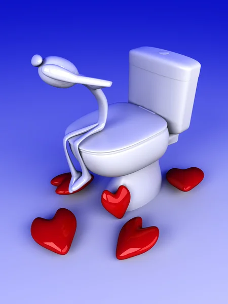 Liebeskummer auf der Toilette — Stockfoto