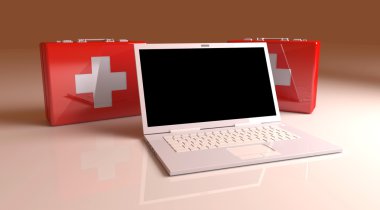 Laptop First aid clipart