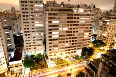 Sao Paulo at night clipart