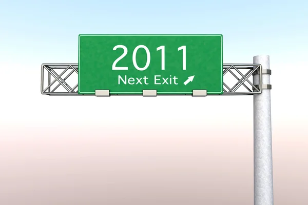 Highway tecken - nästa avfart 2011 — Stockfoto