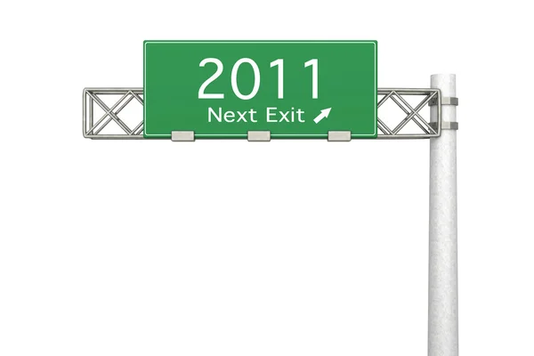 Sinal da estrada - Próxima saída 2011 — Fotografia de Stock