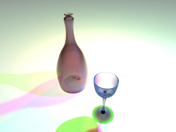 Bottle and Glas — Stock Photo, Image