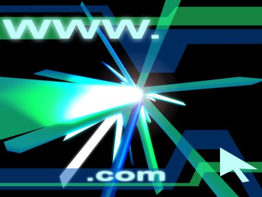 High resolution background Design incorporating 2D and 3D techniques. Symbolizing the .com world of the Web. clipart