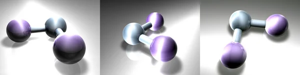 Representación Una Molécula H2O Sombreador Metálico Múltiples Vistas Todas Alta — Foto de Stock