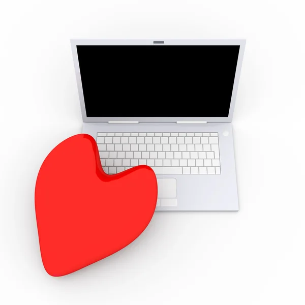 Laptops em amor — Fotografia de Stock