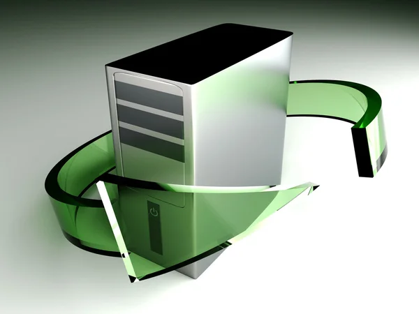Komputer stacjonarny recylcling — Zdjęcie stockowe