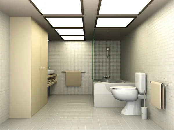 Ilustração Renderizada Moderna Visualização Interior Banheiro — Fotografia de Stock