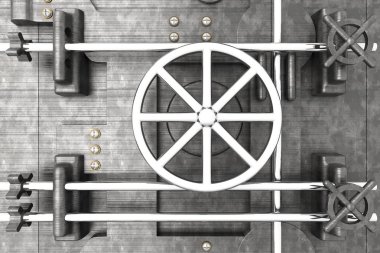 3D rendered Illustration. A bank vault door. clipart