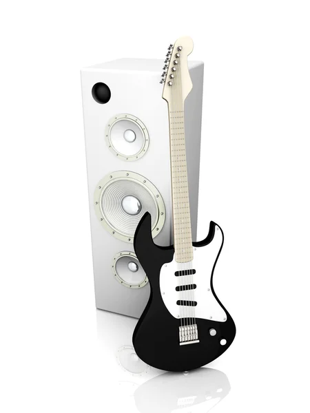 Rendered Illustration Guitar Group Speakers — Stock Photo, Image