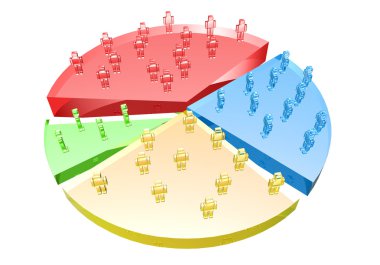 Growing User base chart. Detailed 3D illustration. Isolated on white. clipart