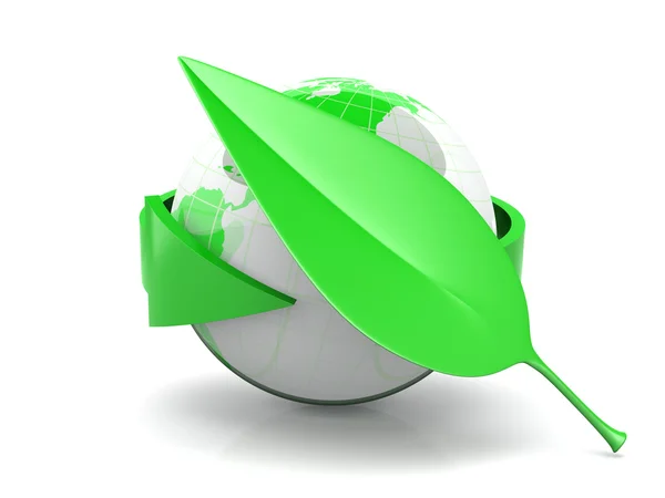 Symbol Für Globale Ökologie Und Recycling Gerenderte Illustration — Stockfoto