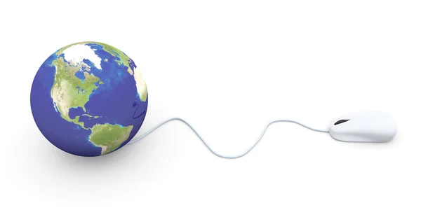 Gerenderde Afbeelding Een Ethernet Aangesloten Globe — Stockfoto