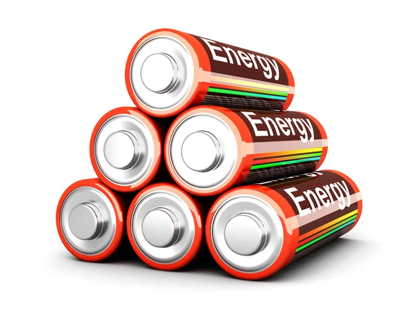 Rendered Illustration Isolated White Batteries — Stock Photo, Image