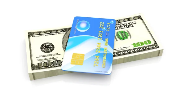 Credit Card and Cash — Stock Photo, Image