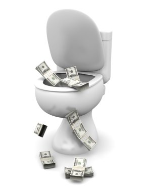 Dollar Toilet clipart