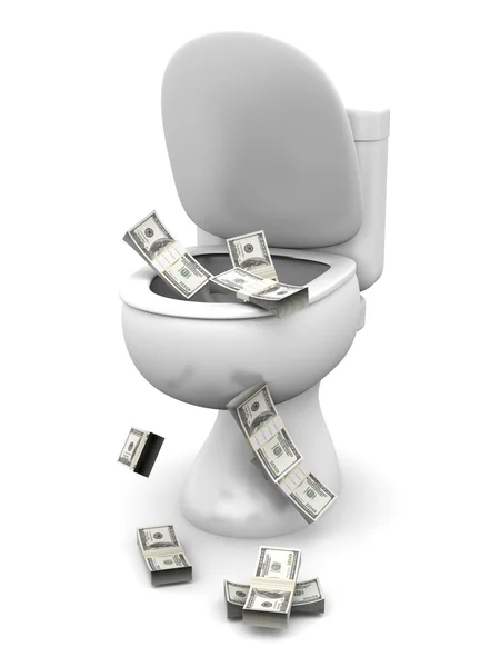 Dollar Toilet — Stock Photo, Image