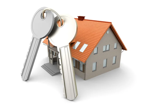 Haus und Schlüssel — Stockfoto