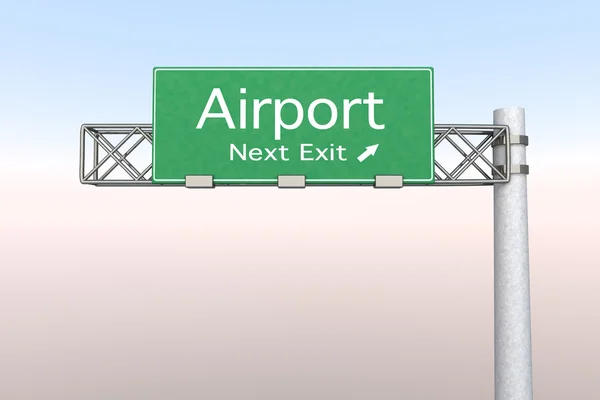 Знак автомагистрали - аэропорт — стоковое фото