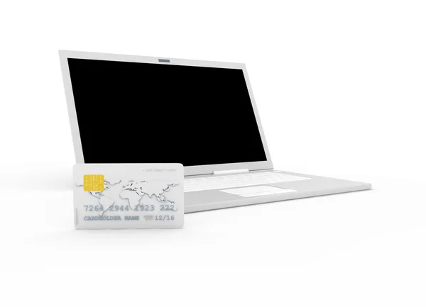 Hitelkártya és laptop — Stock Fotó