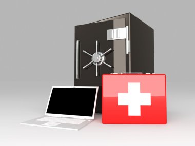 Laptop Security suite clipart