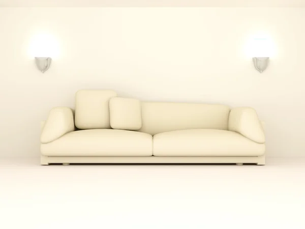 Бежевый диван — стоковое фото