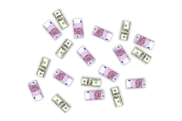 Dollar and Euro Notes — Stock Photo, Image