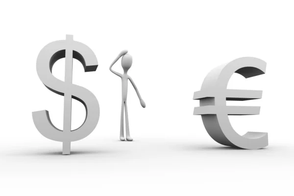 डॉलर या यूरो ? — स्टॉक फ़ोटो, इमेज