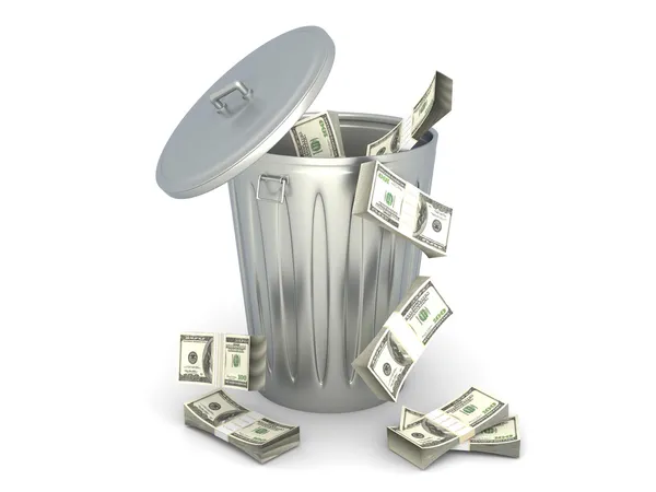 Lixo de dólar — Fotografia de Stock