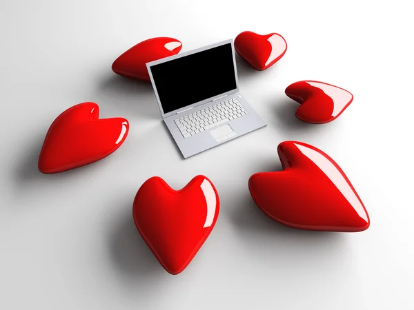Aşk içinde laptop — Stok fotoğraf