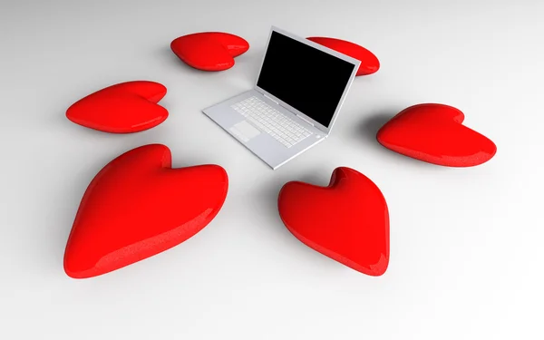Laptop a szerelem — Stock Fotó