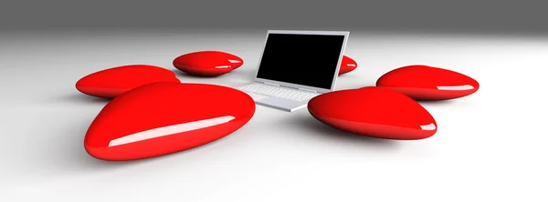 Laptop in Love — Stock Photo, Image
