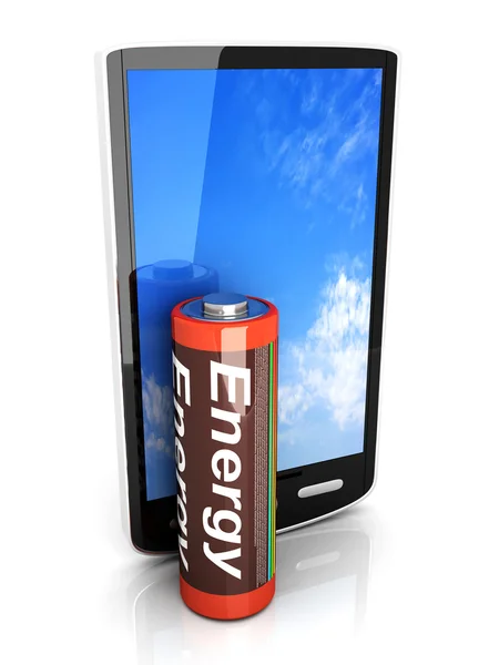 Bateria smartfona — Zdjęcie stockowe