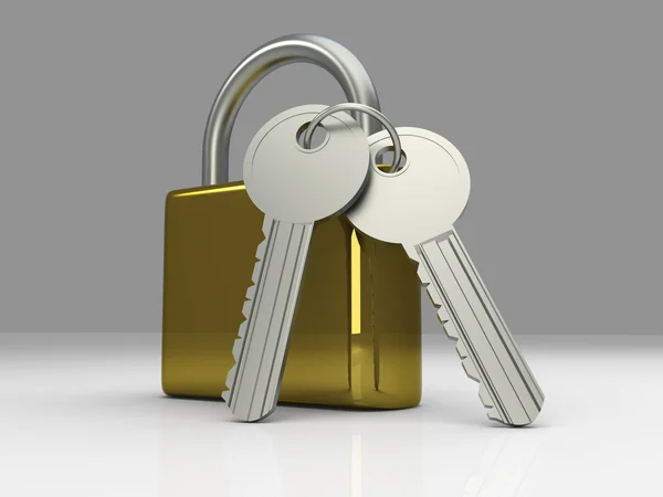 Padlock with Keys — Stock Photo, Image