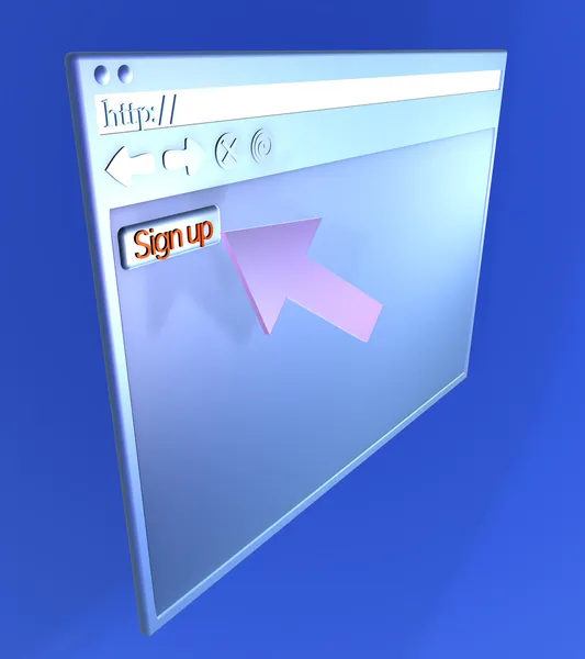 Browser Closeup - Signup — Stock Photo, Image