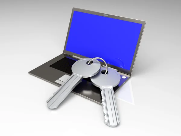 Zabezpieczenia laptopa — Zdjęcie stockowe